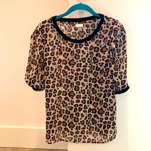Sheer Leopard Top - A New Day Medium - Great Shape Original Owner